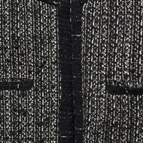 MANGO Sparkle Bead Trim Tweed Career Jacket Blazer PLUS SIZE 3X 4X Blk NEW $150 - Picture 7 of 13